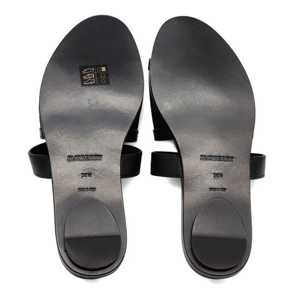 Burberry Honour Canvas and Leather Flat Sandals in Black $680 - Picture 7 of 8